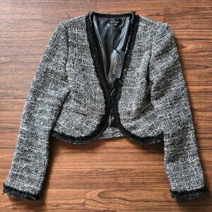 Size Small Black & White Cecico Tweed Wool Blend Blazer
